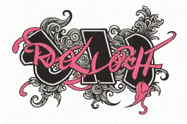 The Word Roxy Written In Black Over Hot Pink Background