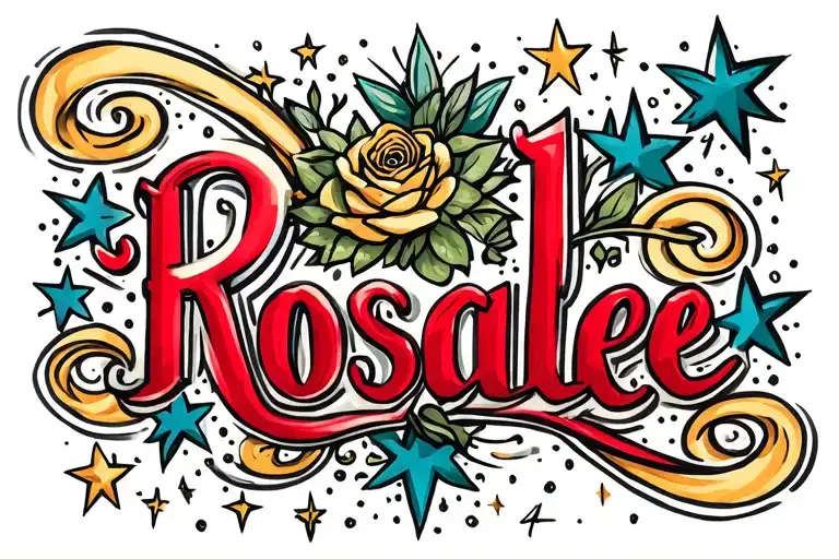 The Name Rosalee With Stars Scattered