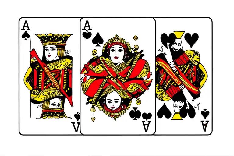 3 Queen Playing Cards