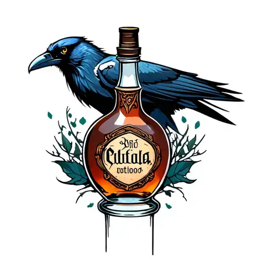 Witcher Potions Bottle With Raven