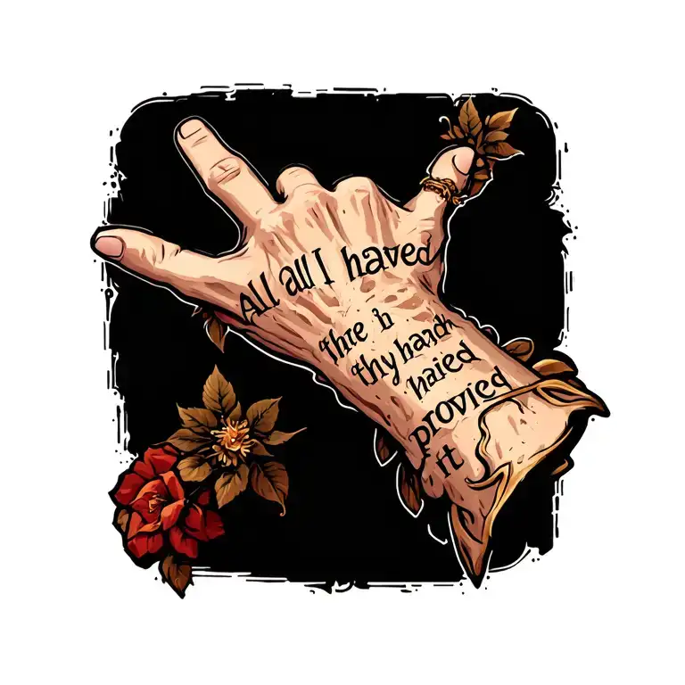 Jesus Wrist Wound With The Words All I Have Needed Thy Hand Hath Provided Around It