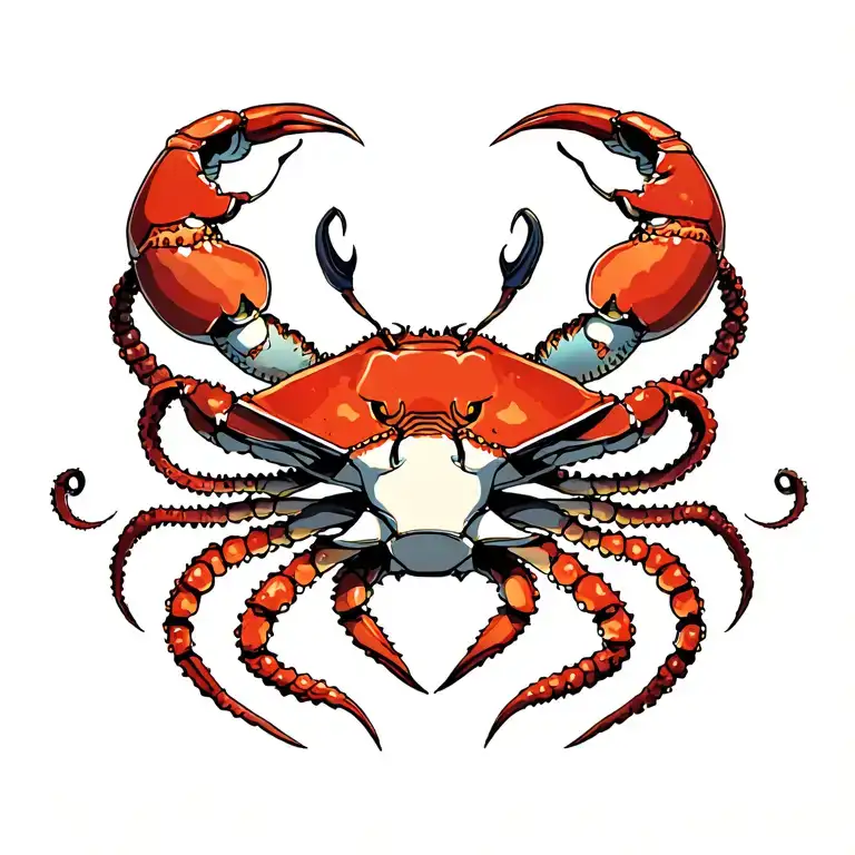 Crab And Lion And Octopus Tentacles As Mane