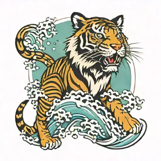 Tiger And Japanese Wave