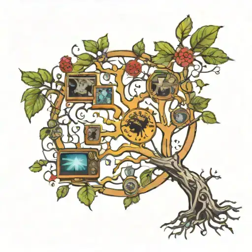 A Family Tree Intertwined With Circuitry And Computer Elements