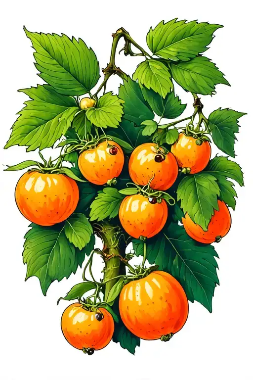 Mulberry And Cloudberry Growing Together Symbolizing