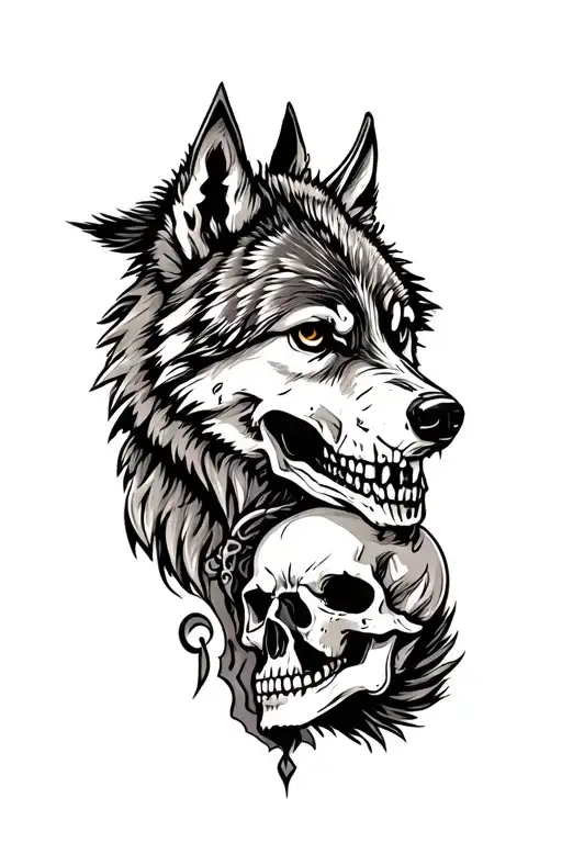Wolf And Skull