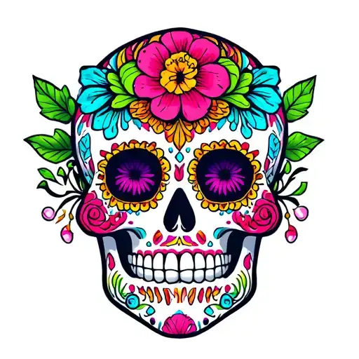 Colourful Mexican Sugar Skull