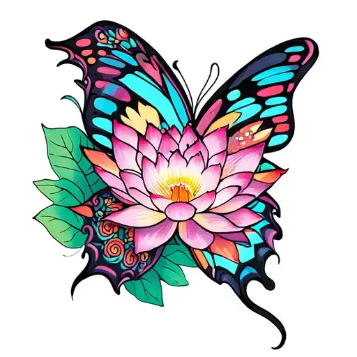 Girl Back Butterfly Lotus