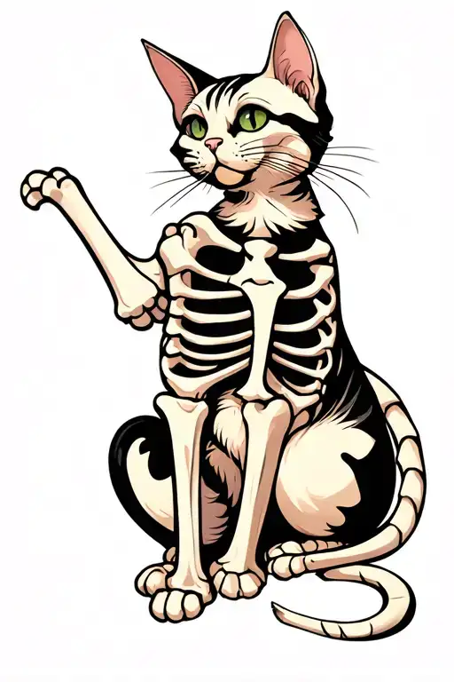 Weird Cat With Bones Showing Her Back