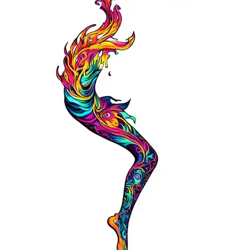 Colorful Trippy Design Full Leg Sleeve