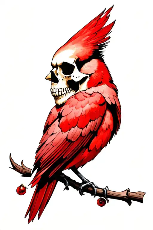 Skull Cardinal With Dates Incorporated