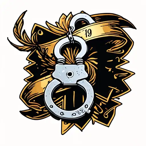 Handcuffs And Banner