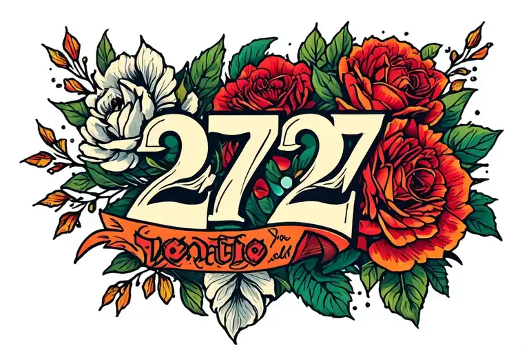 27 27 Number Mix Tattoo Featuring