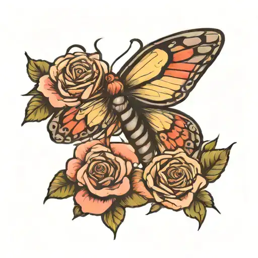 Moth And Rose Growing