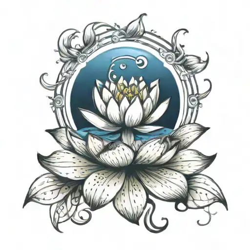 Water Lily With Luna In Stem Wrapped