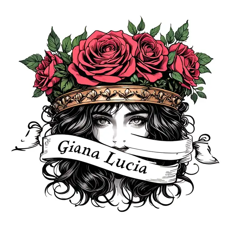 Rose Crown With Name Gianna Lucia