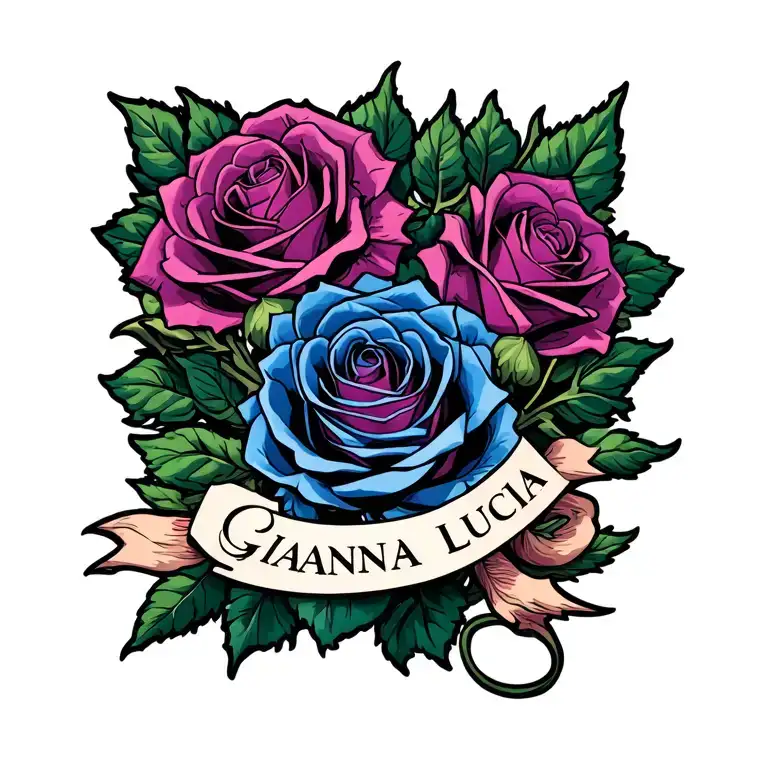 Roses With Name Gianna Lucia