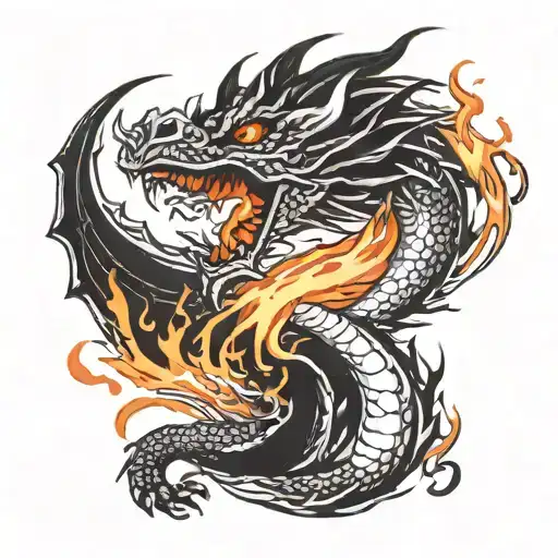 Black Dragon Breathing Fire