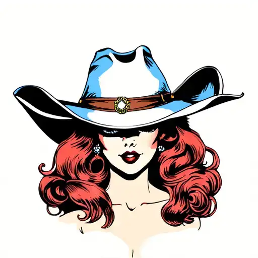 Pinup Girl With Cowboy Hat
