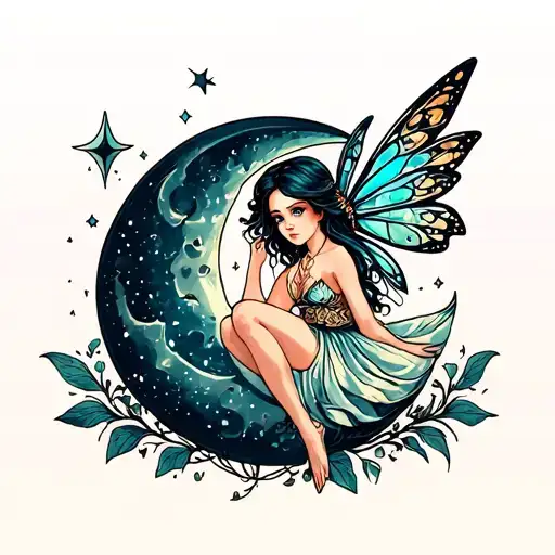 Fairy On Moon