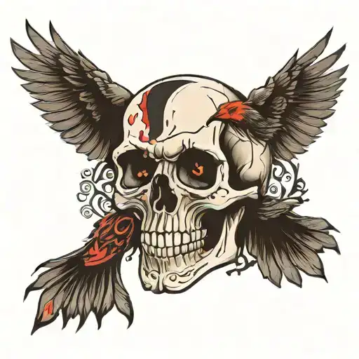 Skull And Crow