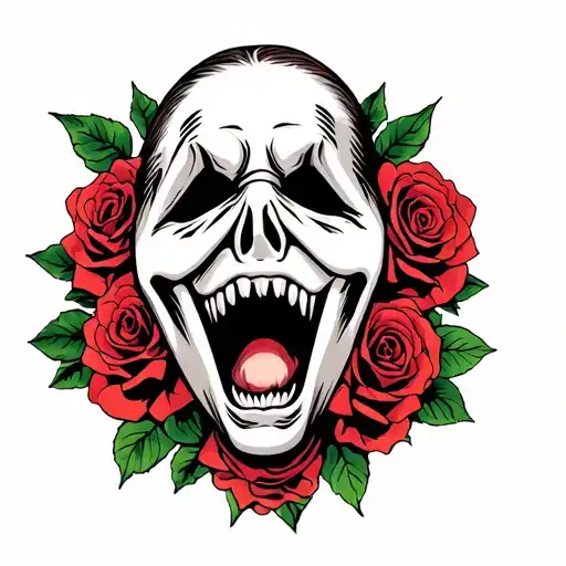 Scream Mask With Roses