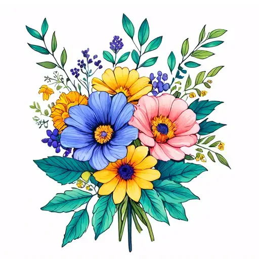 July And September Birth Flower Bouquet