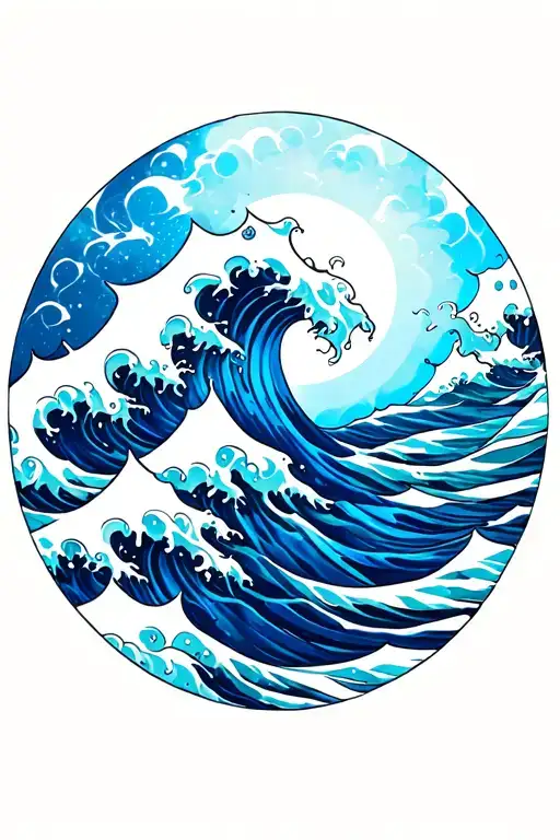 Wave Pattern Psychedelic Blue Cosmic Pattern Ocean