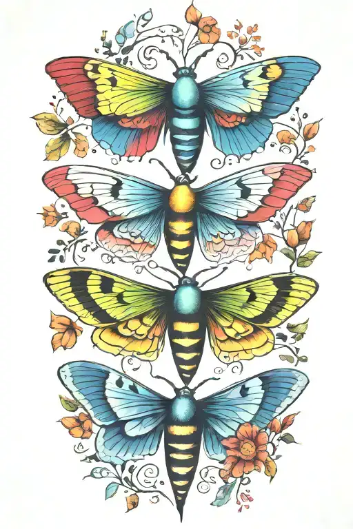 3 Colorful Moths