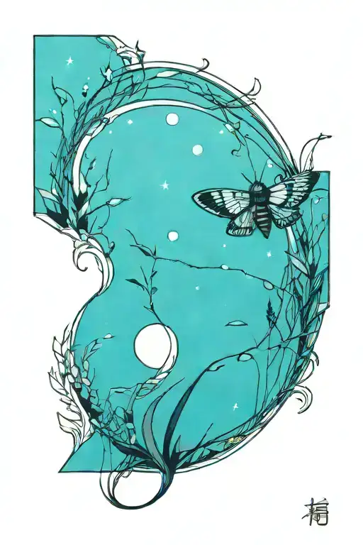 Moth And Grass And Moon And Water