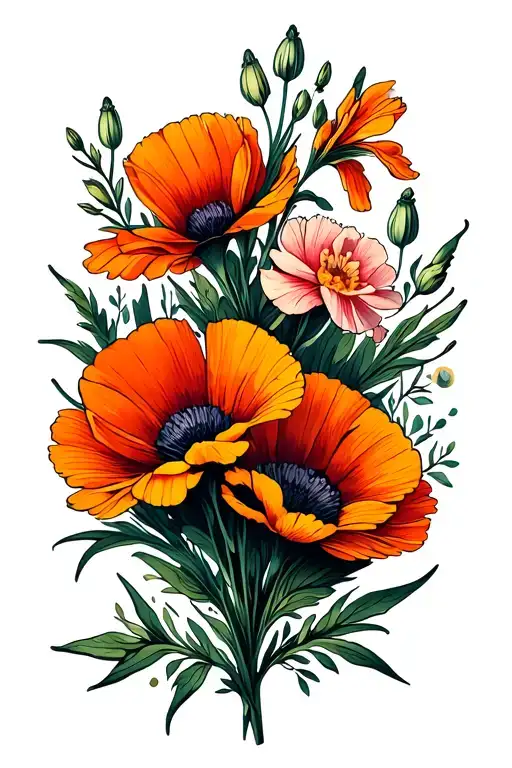 Marigold Poppy Gladiolus Cosmos Carnation Snowdrop Flowers
