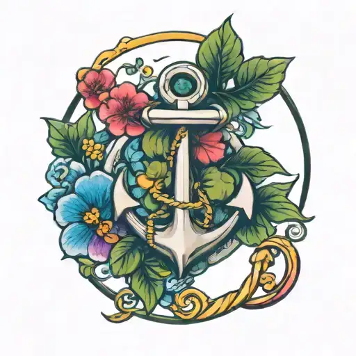 Rainbow And Clover And Anchor