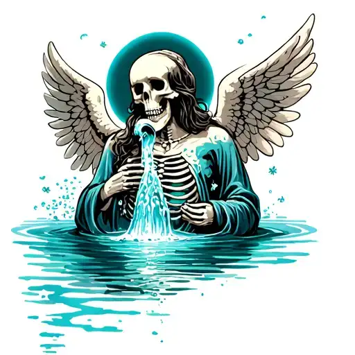 Skeleton Angel Pouring Water