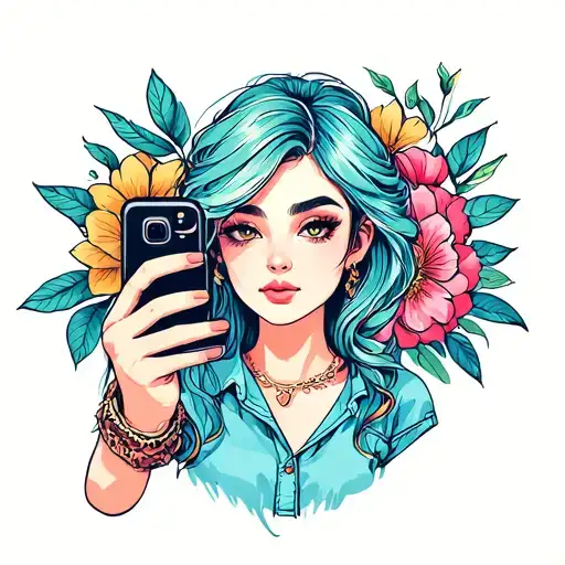 A Girl Taking A Selfie