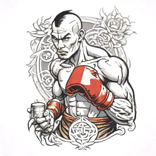 Muay Thai Fighter With Lee Sin From League Of Legends Head