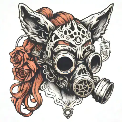 Wolf Gas Mask Skull Demon Girl