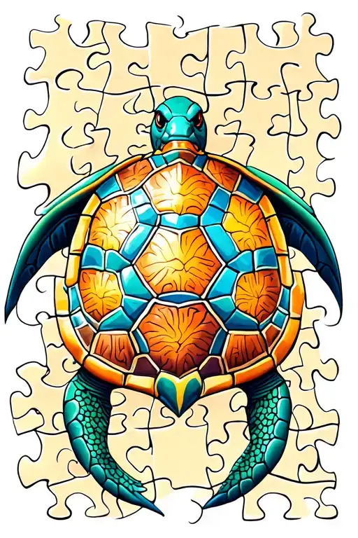 Turtle Puzzle Pieces Forming