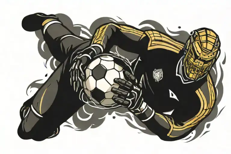 Goalkeeper Stopping A Ball