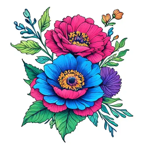 Neotraditional Flowers