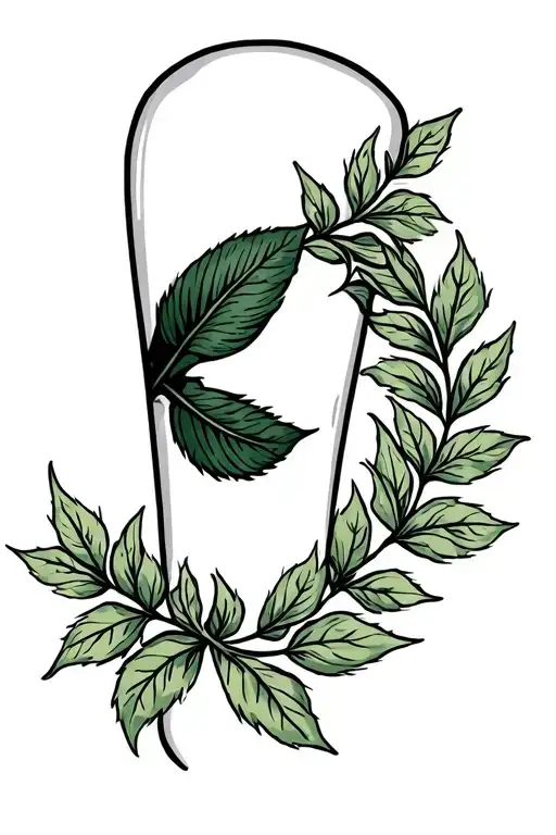 Laurel Leaves Around Knee Cap Surrounded