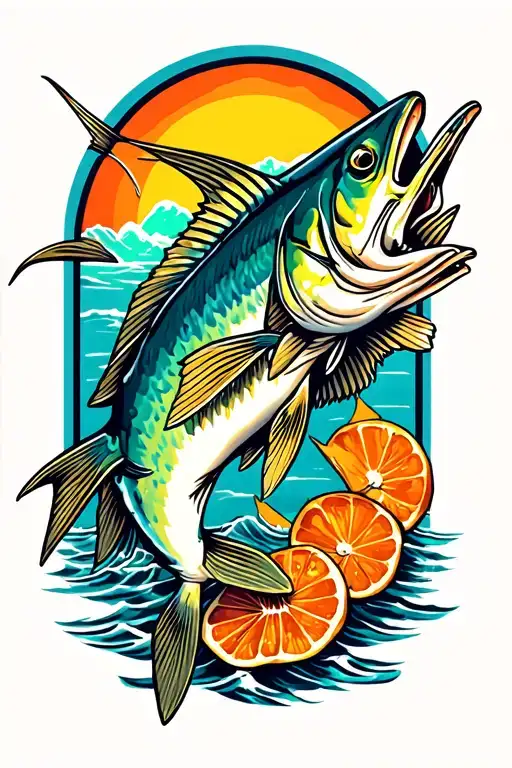 King Mackerel Eating A Pogey