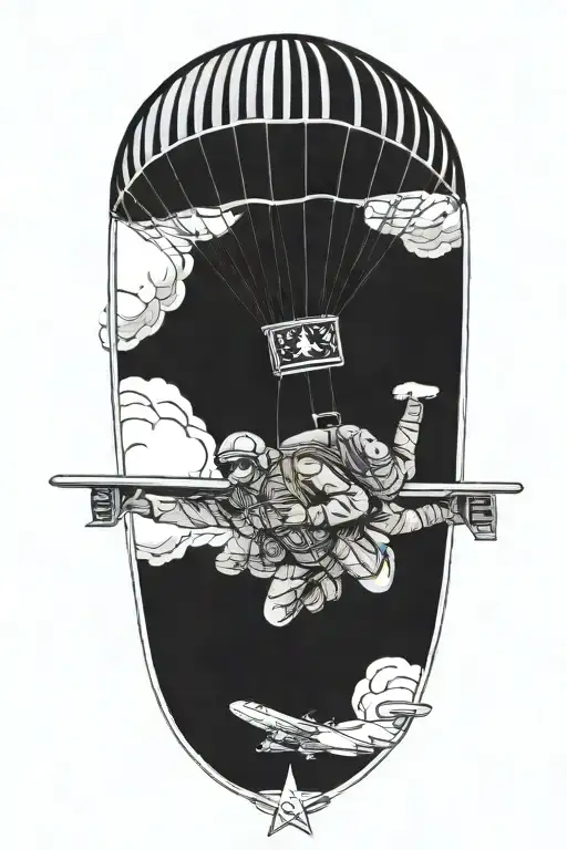 Us Paratrooper Jumping Out Of A Plane