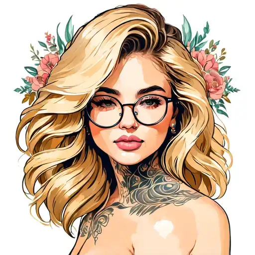 Blonde Woman With Glasses