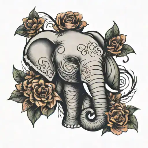 Elephant Eyelashes With Flower Intertwined