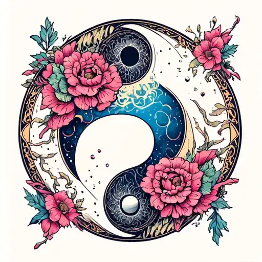 Yinyang Surrounded By Cancer Zodiac Sign