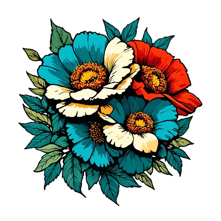 4 Flowers Intertwined