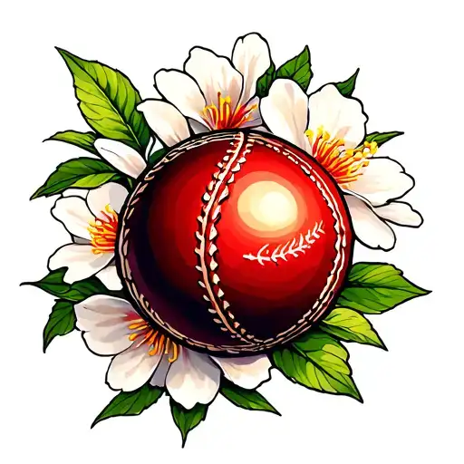 Cricket Ball And The Blossom