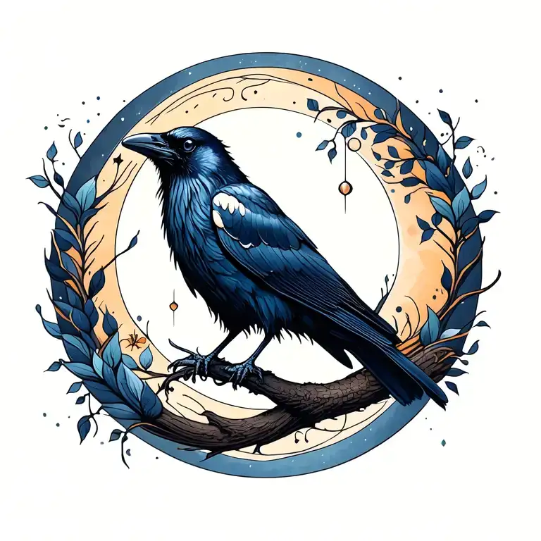 Raven With The Moon Cycles
