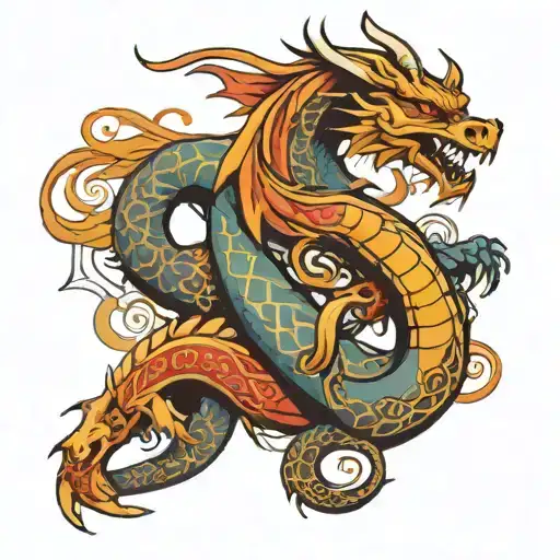 Viking Dragon Intertwined