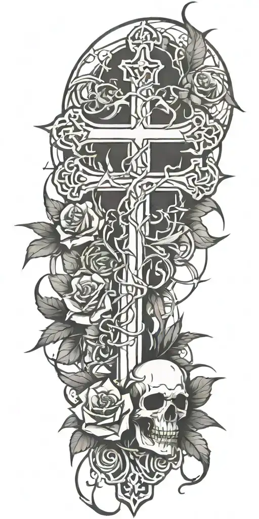 Cross With Thorns Wrapped Round